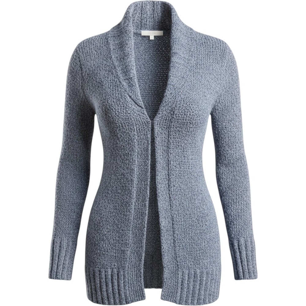 FREE PEOPLE  women's long length open cardigan mohair blend‎ M gray w shine MED